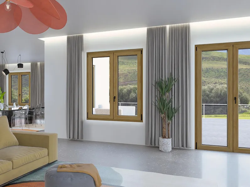 Finestra in PVC effetto legno Geo di D & V
