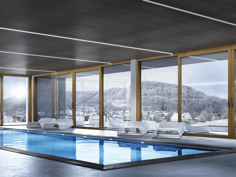 Finestra scorrevole a scomparsa in PVC ad effetto panoramico LivingSlide HS 82 di D & V