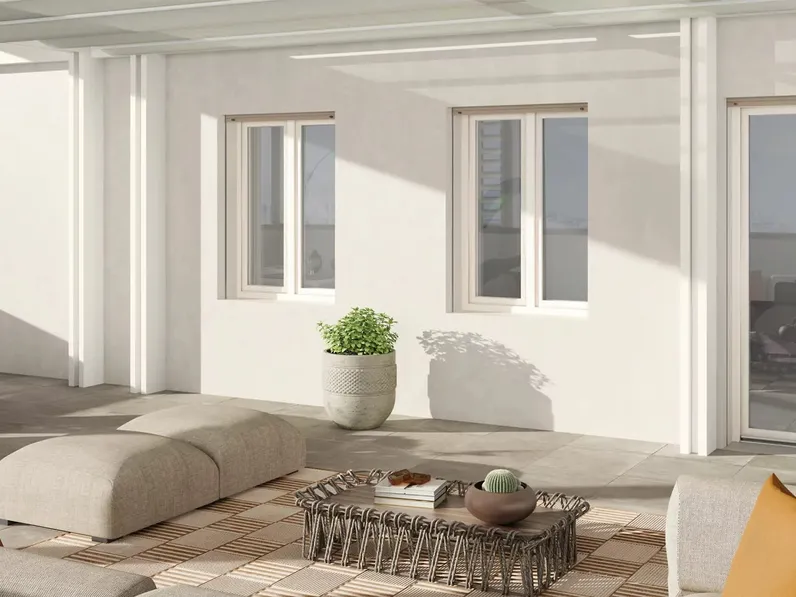 Finestra in PVC con mono o doppia camera ad isolamento termico ed acustico Melissa di D & V
