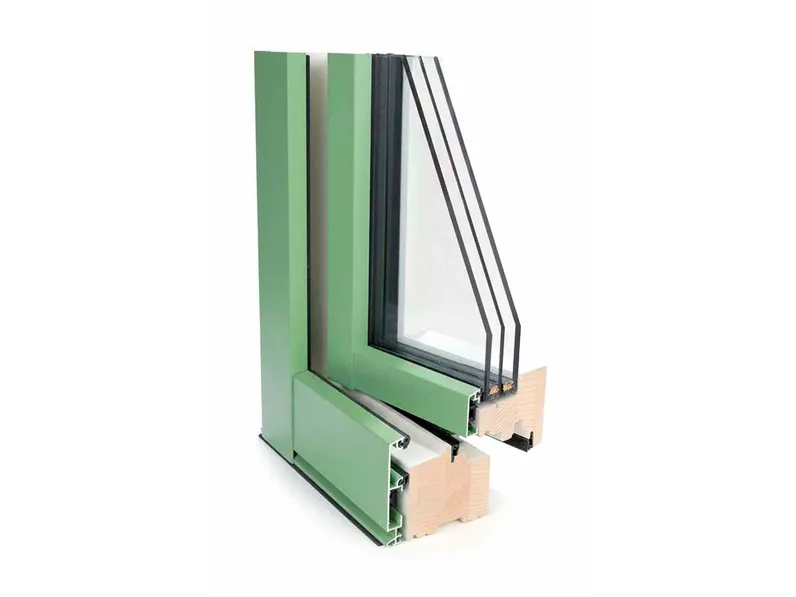 Finestra con serramento in alluminio e legno Nexus di Danese