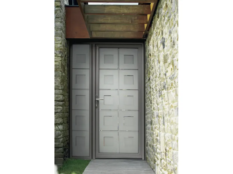 Portoncino Damier in triplo vetro e alluminio di K-Line