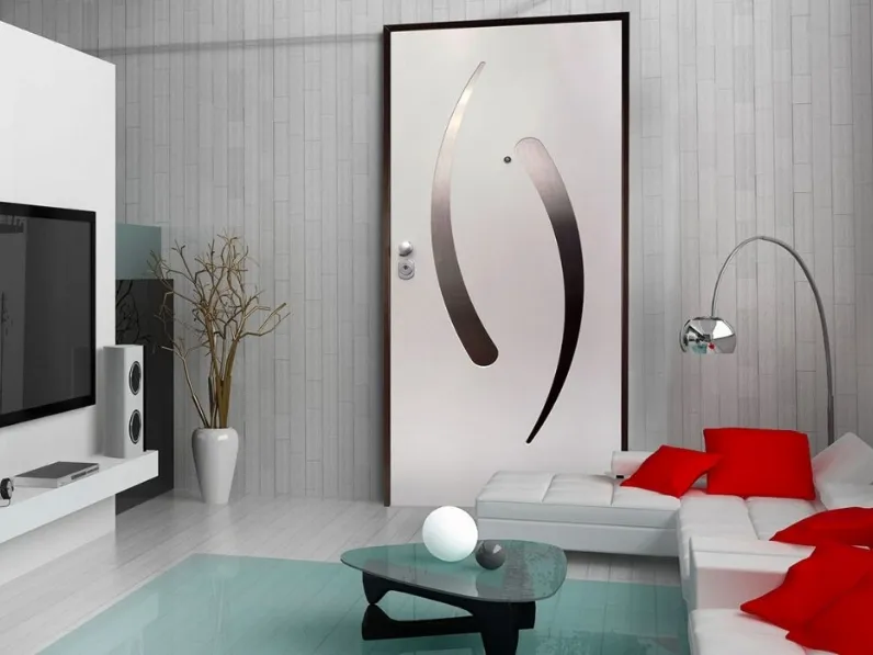 Porta blindata Goccia in laccato bianco di Nusco