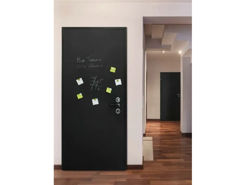Porta blindata Linea Notes pannello HPL scrivibile da interno di Okey