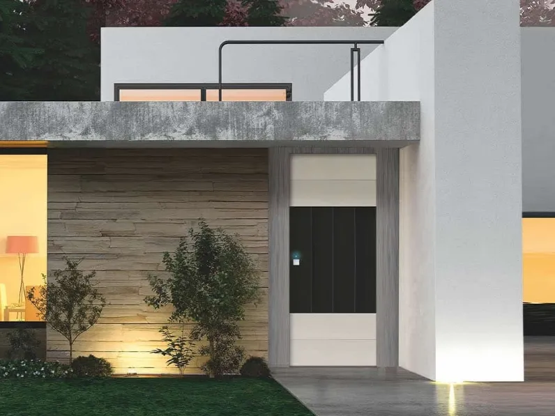 Porta blindata con cerniere a scomparsa, filo muro con apertura a 180 gradi Sleek di Dierre