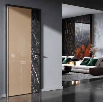 Porta blindata Tag 300 Krystal vetro laccato e gres di Oke