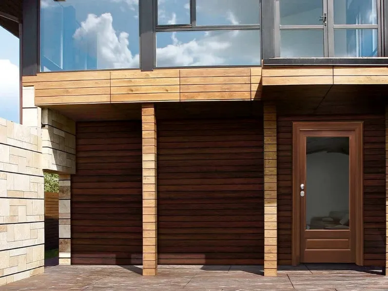 Porta blindata in legno con pannello in vetro resistente allo sfondamento e al taglio Vitra 01 di Dierre