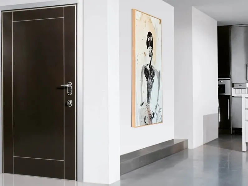 Porta blindata perfettamente complanare ai muri, in totale armonia con lo spazio circostante Wall Security 01 di Dierre