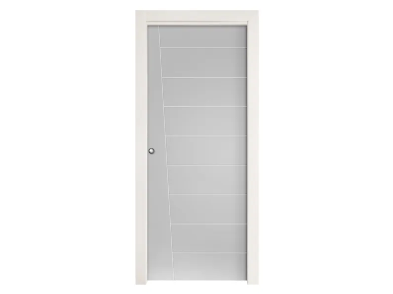 Porta per interni Ante tutto Vetro Diago in vetro satinato temperato di Ideal Door