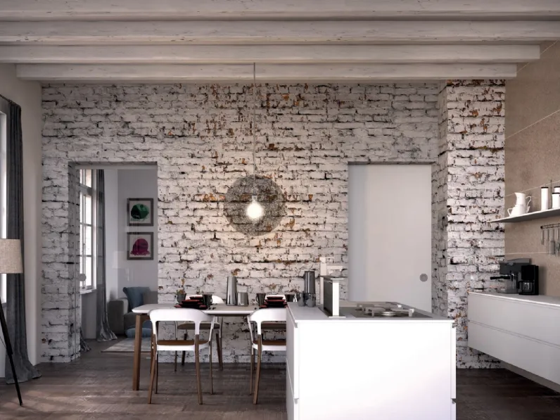 Porta per interni Aria Wood 42 in laccato bianco di Zemma