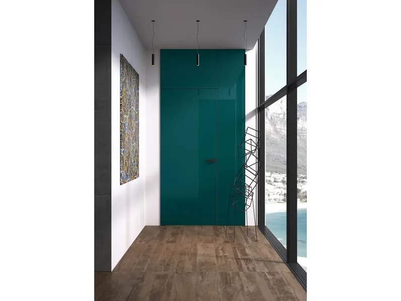 Porta a filo muro per interni Boisè in laccato lucido di Albed