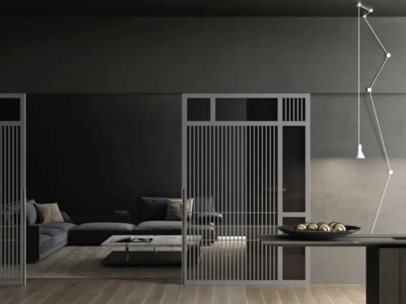 Porta per interni Downtown A in legno laccato e vetro di Boscavenezia