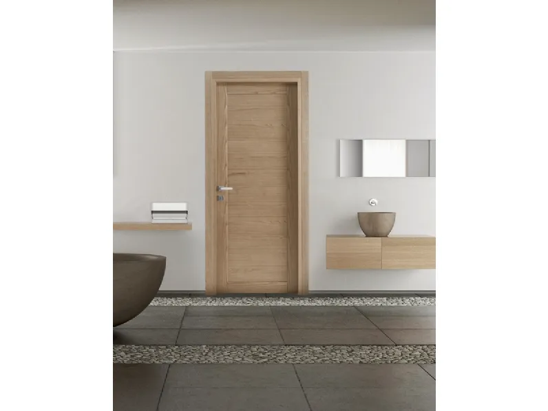 Porta per interni Elisa 1 in legno di Castagno finitura Nocciola di Ideal Door