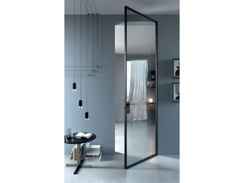 Porta per interni ESP Crystal Frameless in vetro con telaio in alluminio di Guzzini & Fontana