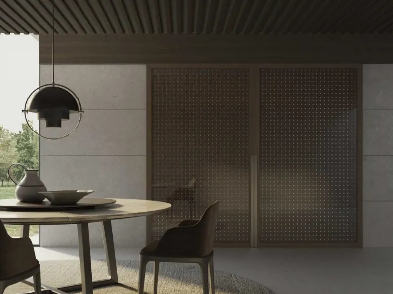 Porta per interni Exit in legno intrecciato e vetro di Boscavenezia