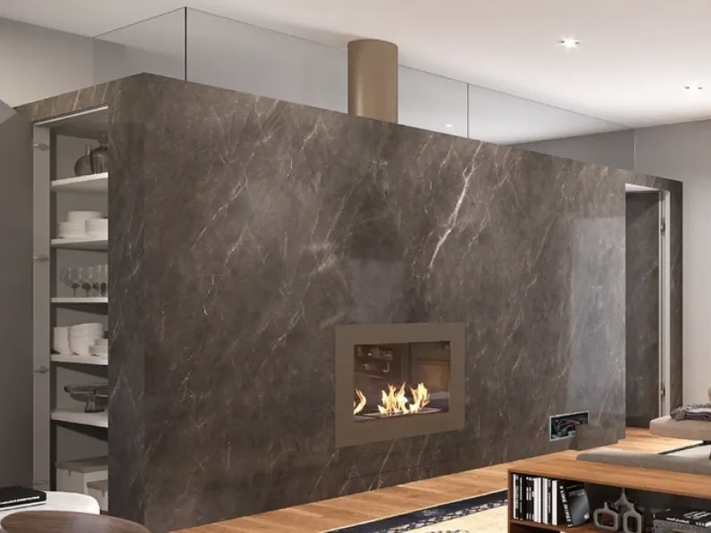 Porta per interni Faint Heavy 01 in alluminio rivestita in marmo di RasoParete