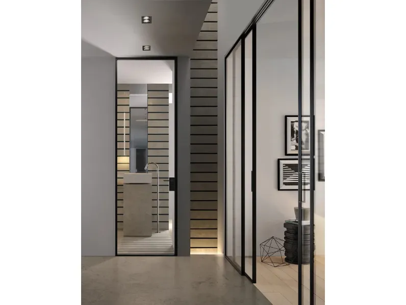 Porta per interni G-Like Vetro con telaio in alluminio di Garofoli