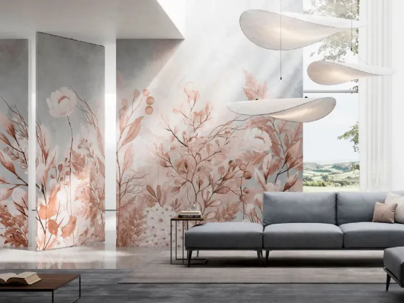 Porta per interni Gea a Bilico in legno rivestita con carta da parati di Doal