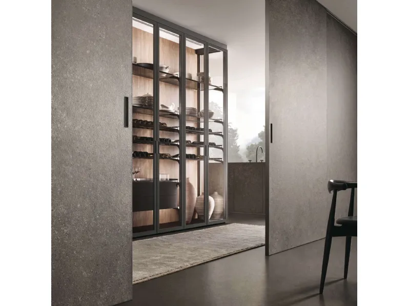 Porta per interni scorrevole Graphis Plus in Gres Piedra di Rimadesio