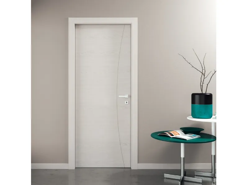 Porta per interni Ideale ID03 in Frassino laccato Grigio di Sololegno