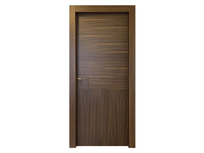 Porta per interni Incisa Dado in Noce Canaletto naturale di Ideal Door