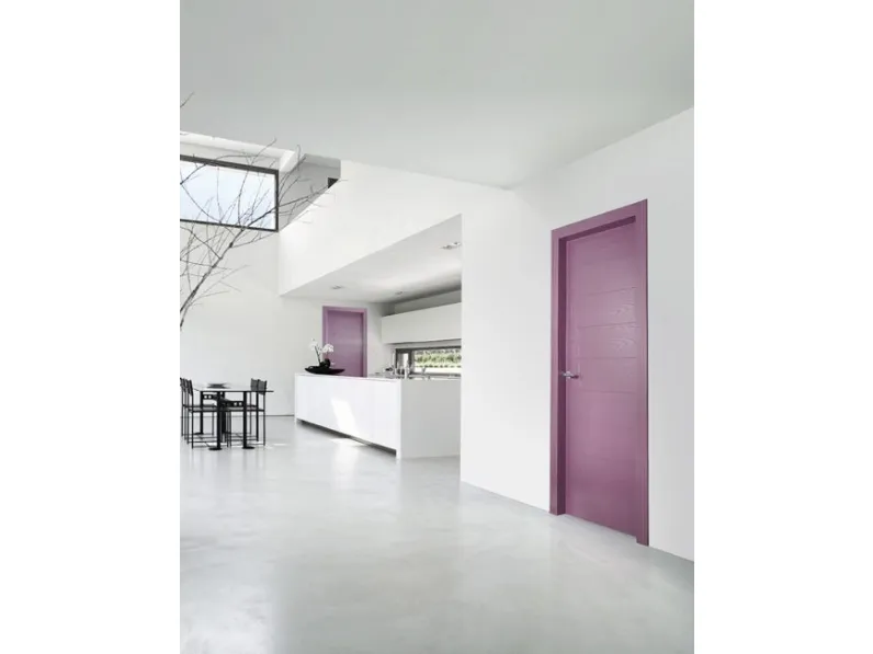 Porta per interni Incisa Diago in legno di frassino laccato di Ideal Door