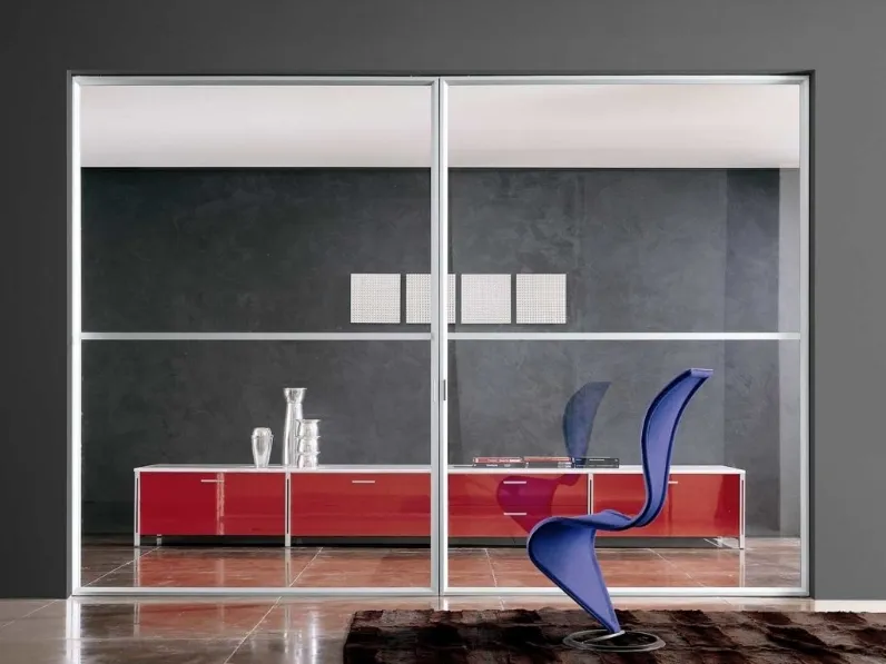 Porta per interni Light 01 in vetro con telaio in alluminio di Boscavenezia