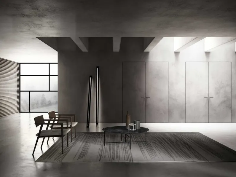 Porta per interni Line in legno finitura cemento rasato di Boscavenezia