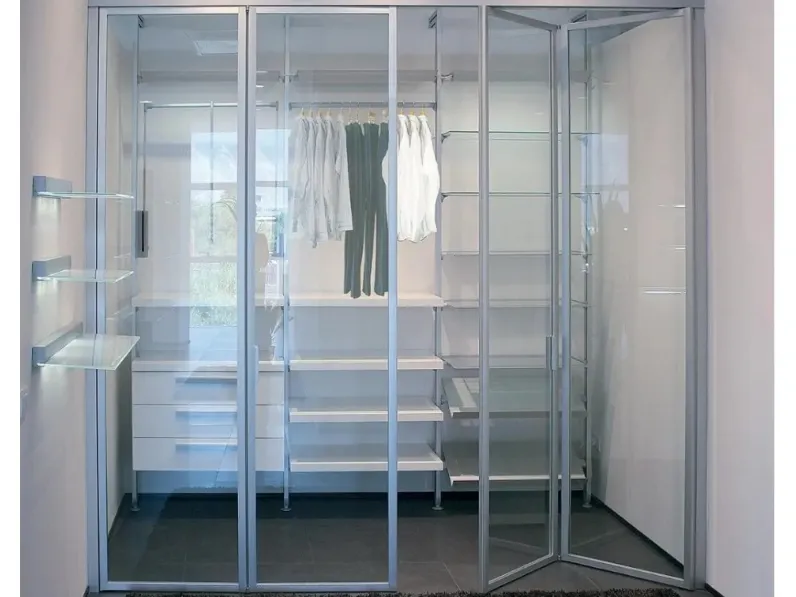 Porta per interni Luxdoor Cab in vetro con telaio in alluminio di Nusco