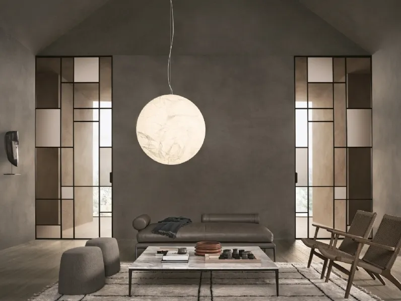 Porta per interni Maxi Scorrevole in vetro con telaio in legno di Rimadesio