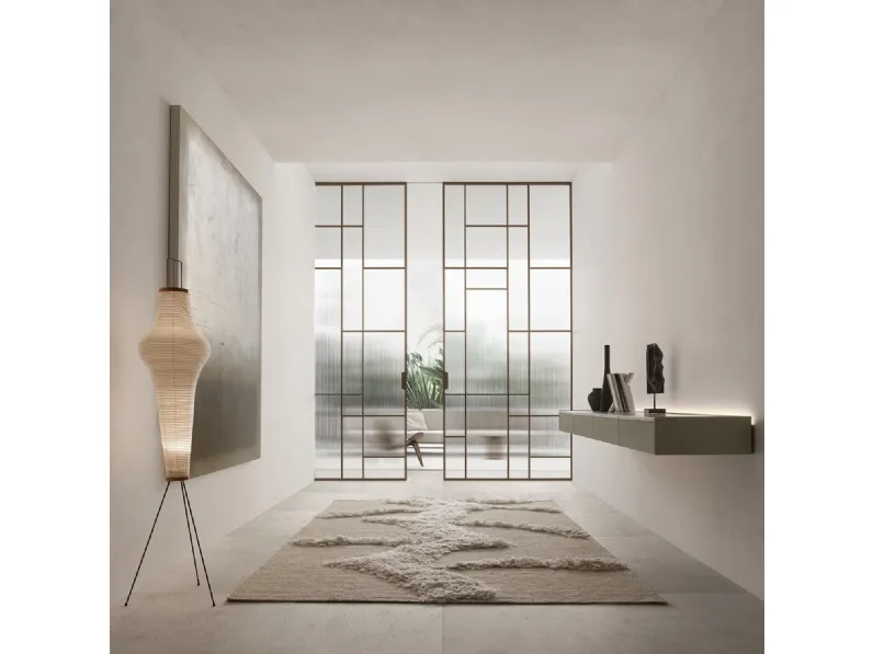 Porta per interni Maxi Scorrevole in vetro con telaio in legno di Rimadesio