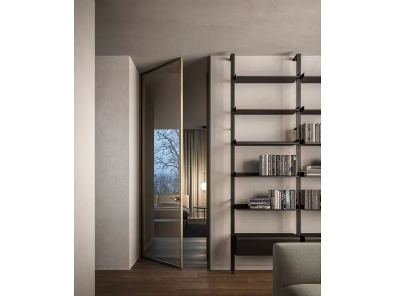 Porta per interni Mitica apertura Bilico in vetro con telaio in alluminio di ADL