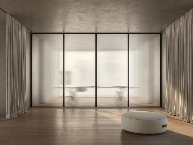 Porta per interni Mitica Rototraslante in vetro con telaio in alluminio di ADL