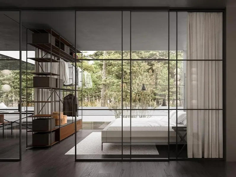 Porta per interni Officina Scorrevole in alluminio e vetro di ADL