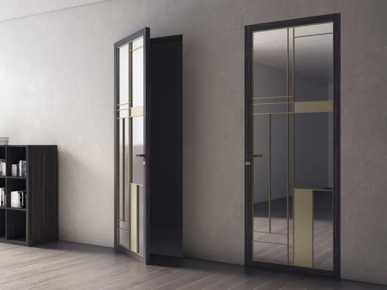 Porta per interni battente Osaka in legno e vetro di Boscavenezia