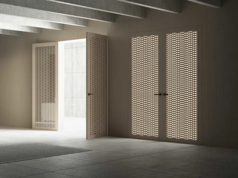 Porta per interni Overture in legno intrecciato su tubi di metallo di Boscavenezia