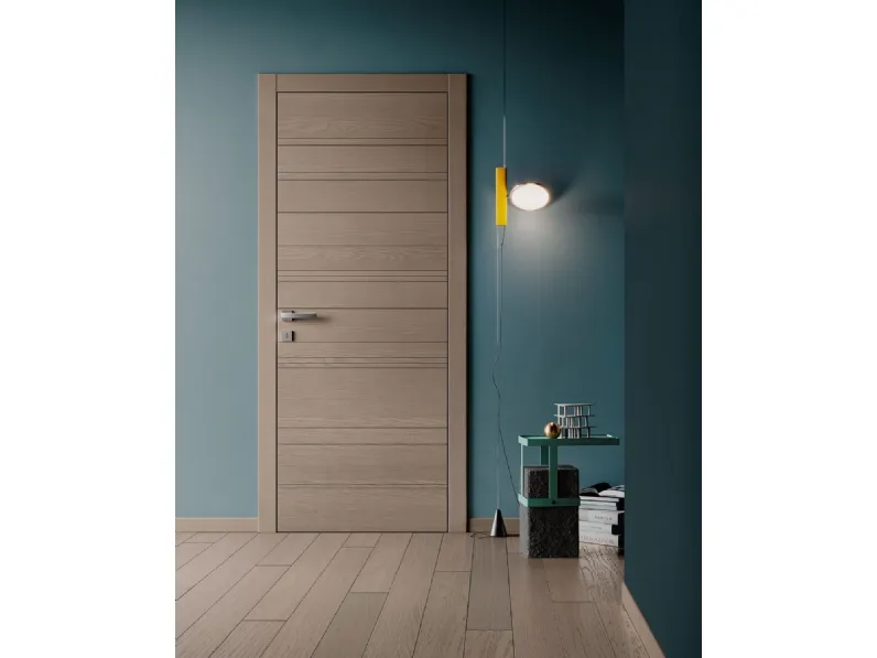 Porta a battente di design in legno con incisioni geometriche Patio di Garofoli