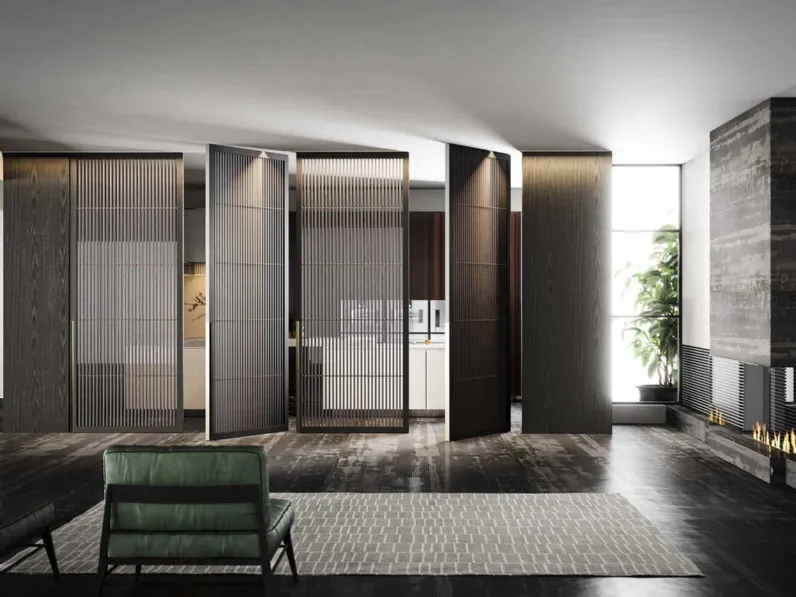 Porta per interni Piccadilly in legno, vetro e metallo di Boscavenezia