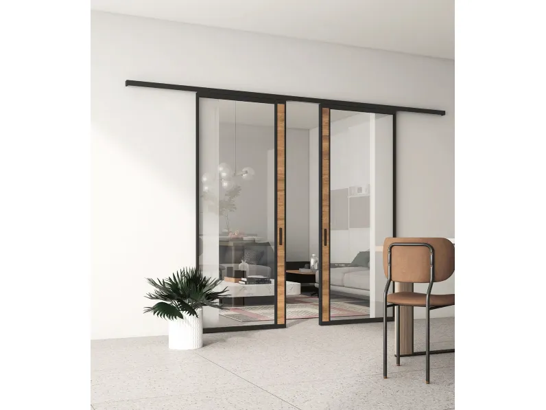 Porta interna Profile Vetro e Legno di Visioni
