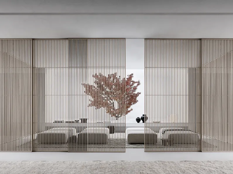 Porta per interni Sail Scorrevole con struttura rivestita in legno di Rimadesio