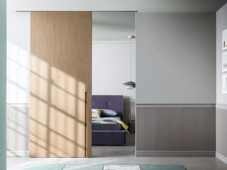 Porta per interni scorrevole in rovere naturale Sliding 50 di Lualdi