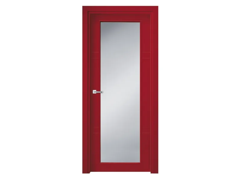 Porta per interni Soffio Grecale in laccato Rosso con vetro satinato di Ideal Door