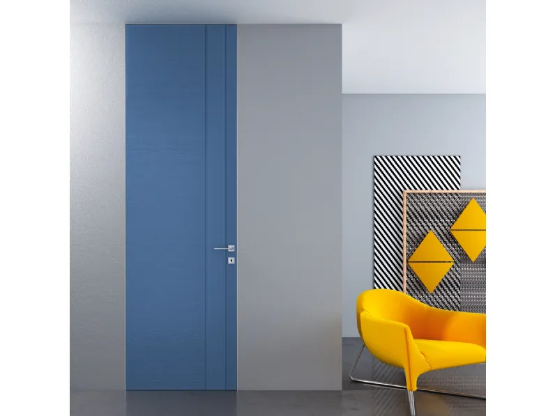 Porta per interni Ideale ID25 in frassino laccato blu di Sololegno