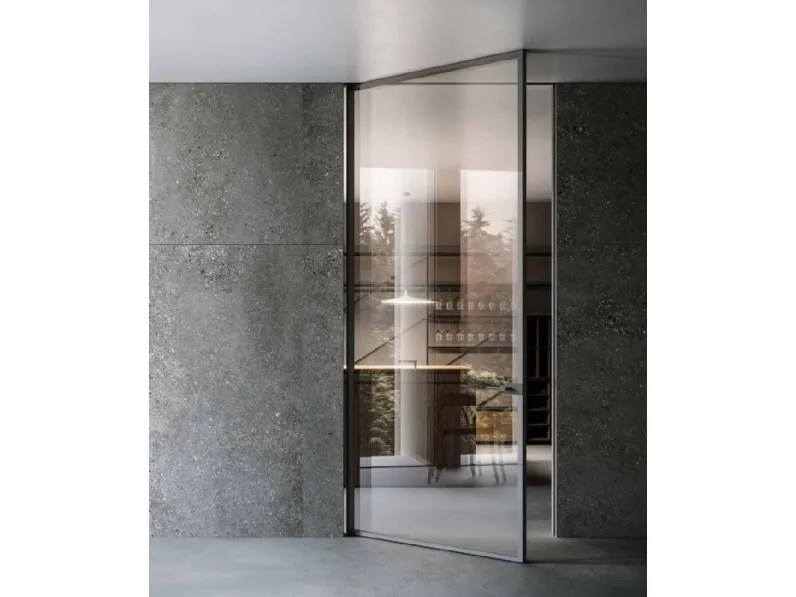 Porta per interni in vetro con telaio in alluminio Style Filomuro di ADL