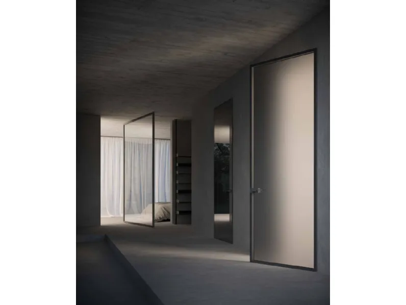 Porta per interni in vetro con telaio in alluminio Style Filomuro di ADL