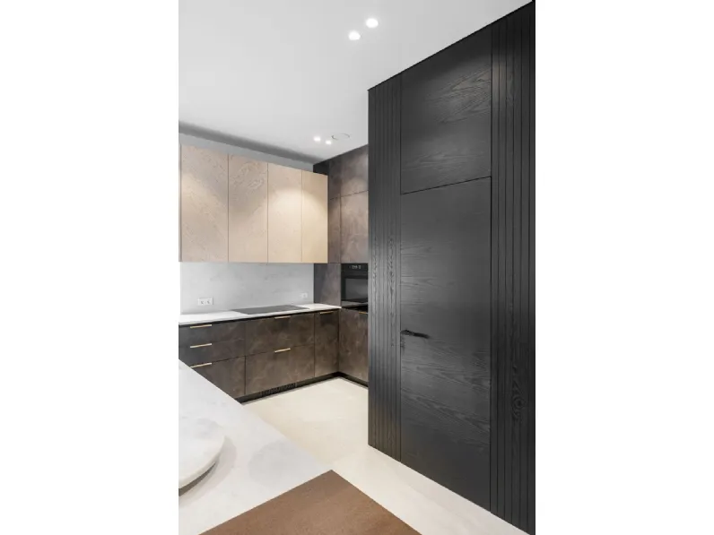 Porta battente per interni Syntesis Line Filo Muro Legno di Eclisse