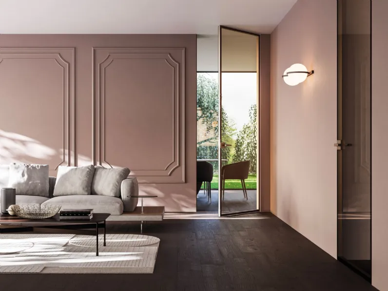 Porta per interni Syntesis Line in laccato e vetro di Eclisse