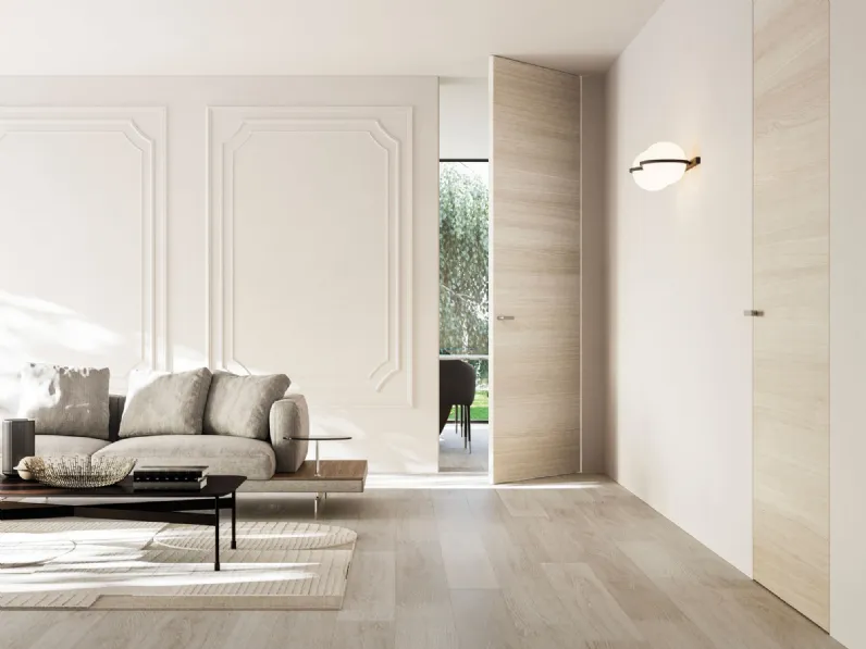 Porta battente filomuro per interni Syntesis Line in Legno di Eclisse