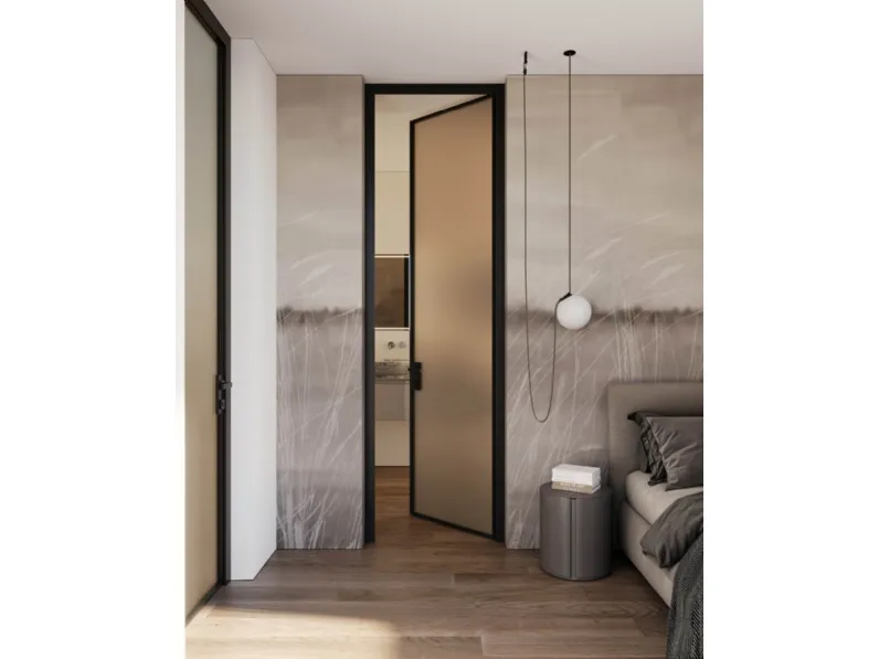 Porta per interni battente in vetro Thesi di Movi