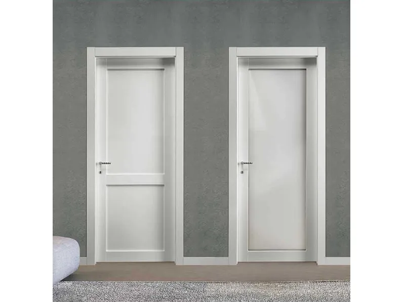 Porta per interni battente Trame 201P e 201V in laminato Bianco di BiHome