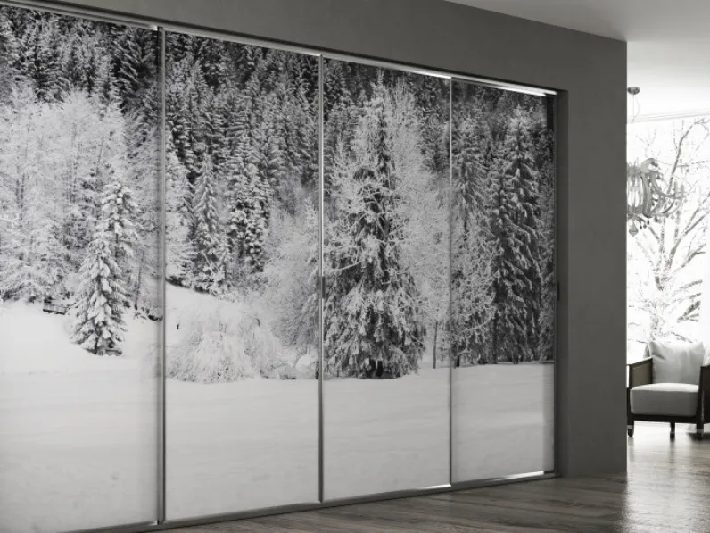 Porta per interni in vetro con decoro Versus di Staino & Staino